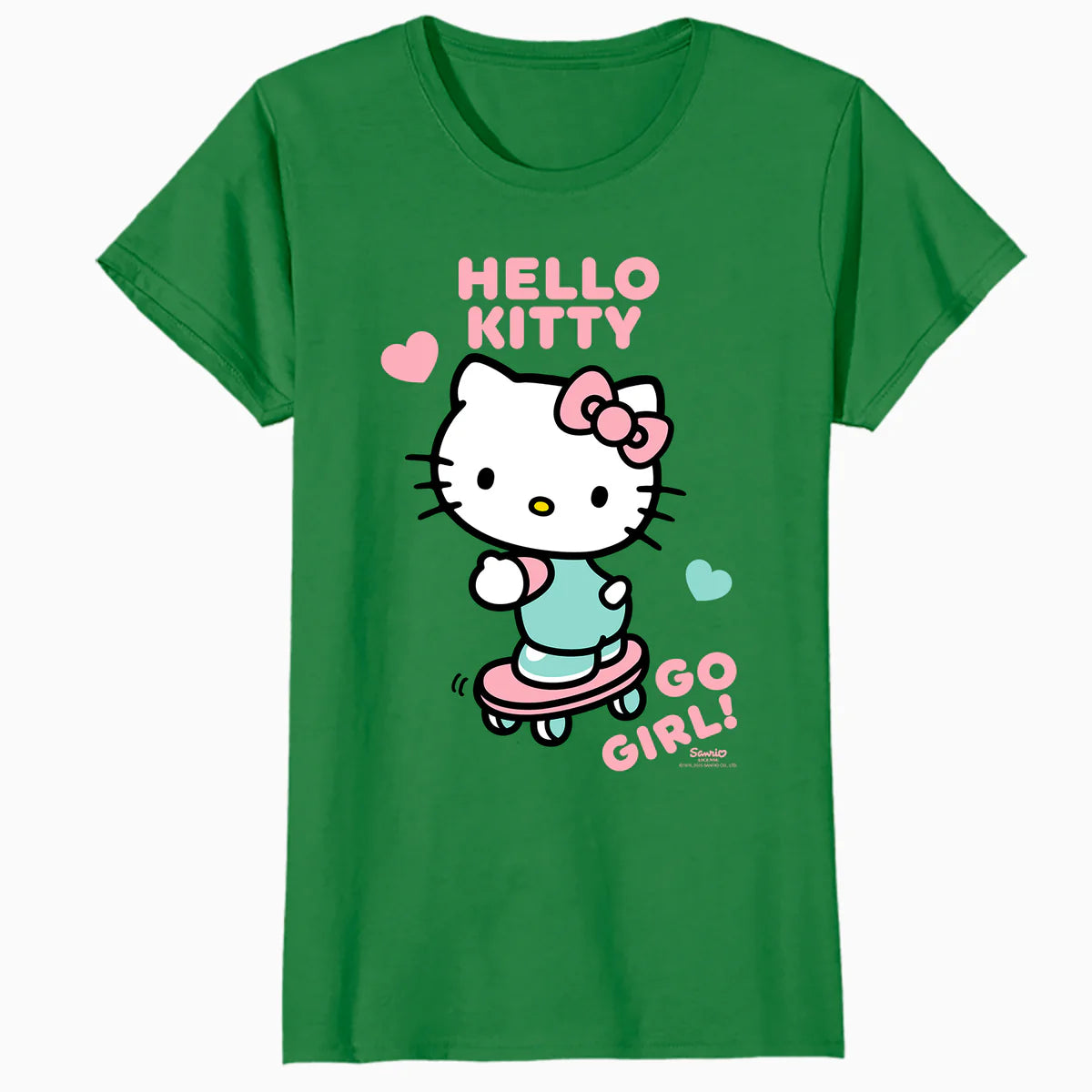 Hello Kitty Cool Cute Girl Power Skateboard Pro Fun Classic Official Women's SKINNY FIT T-Shirt