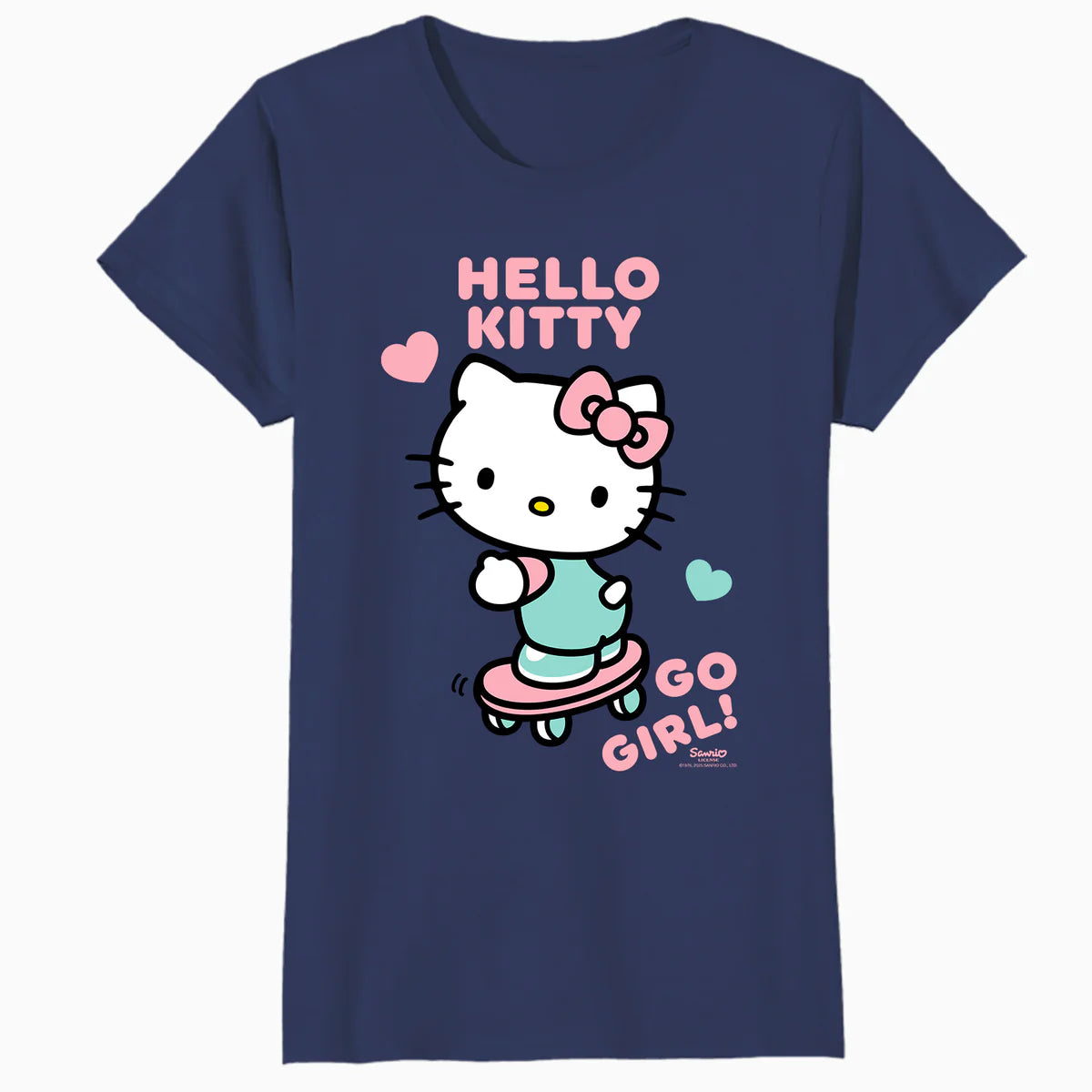 Hello Kitty Cool Cute Girl Power Skateboard Pro Fun Classic Official Women's SKINNY FIT T-Shirt