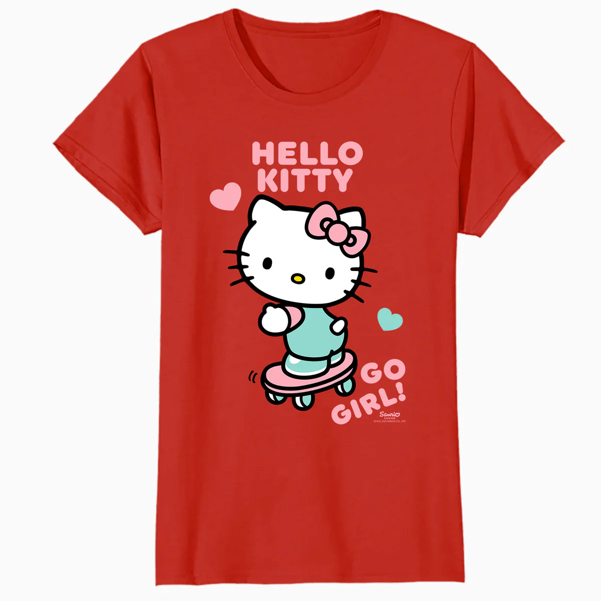 Hello Kitty Cool Cute Girl Power Skateboard Pro Fun Classic Official Women's SKINNY FIT T-Shirt