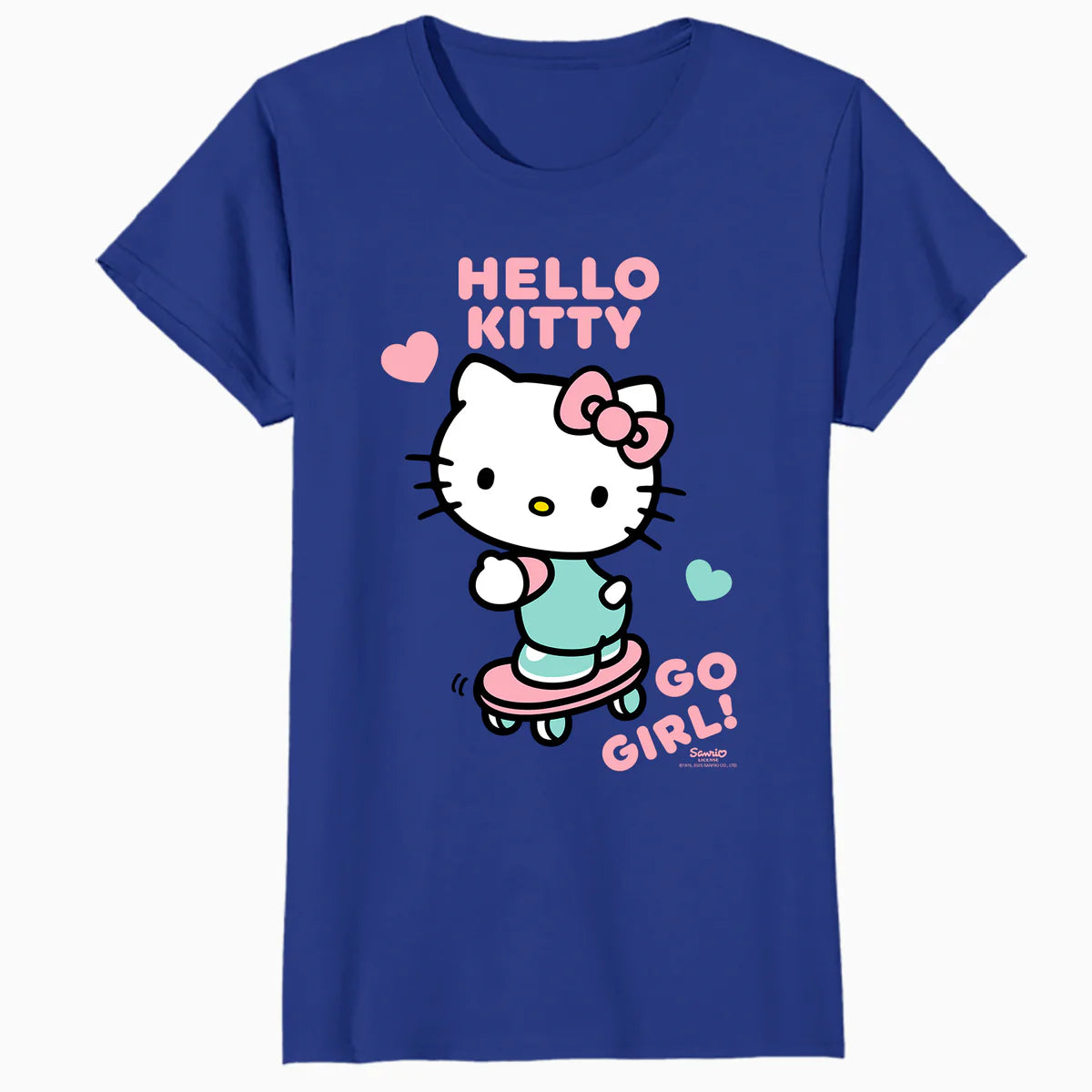 Hello Kitty Cool Cute Girl Power Skateboard Pro Fun Classic Official Women's SKINNY FIT T-Shirt