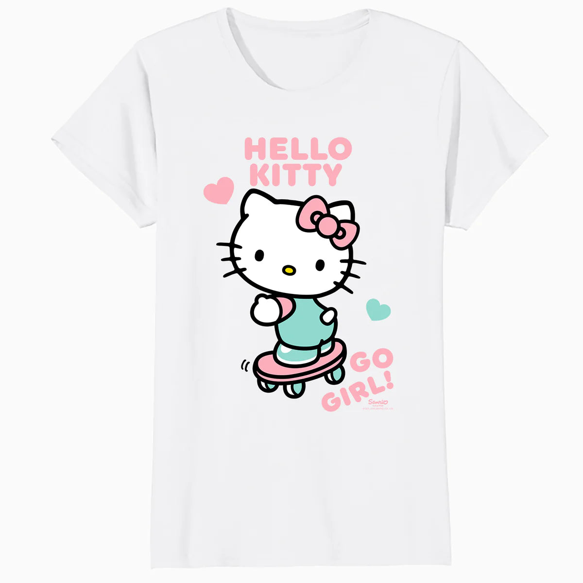 Hello Kitty Cool Cute Girl Power Skateboard Pro Fun Classic Official Women's SKINNY FIT T-Shirt