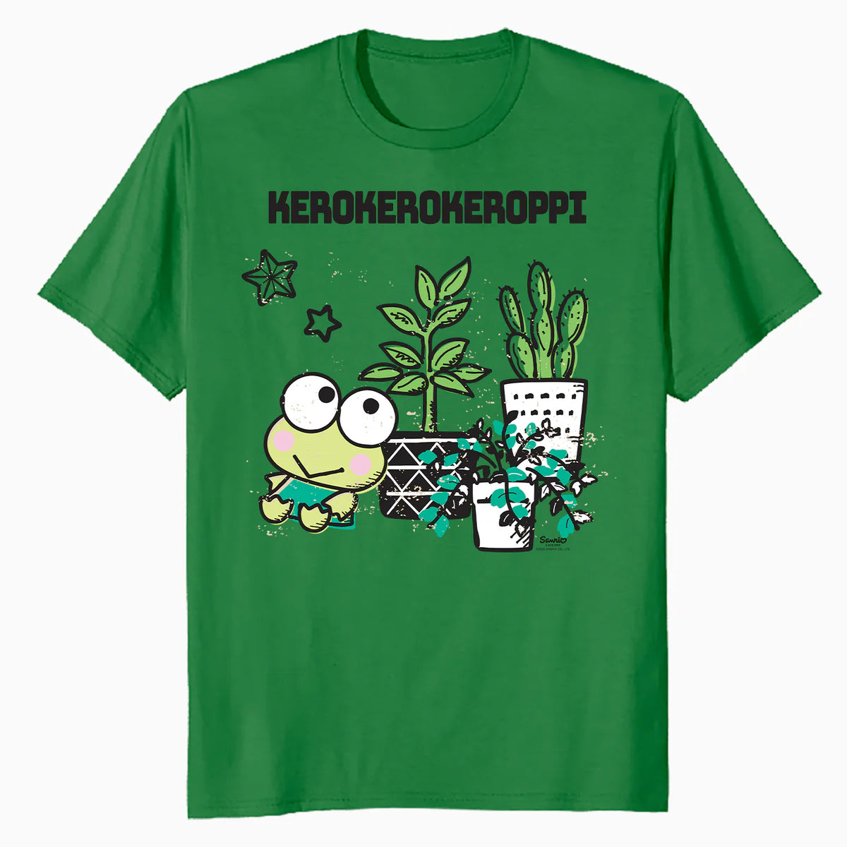 Hello Kitty Kerokerokeroppi Spring Flowers Fun Pose Classic Official Men's T-Shirt