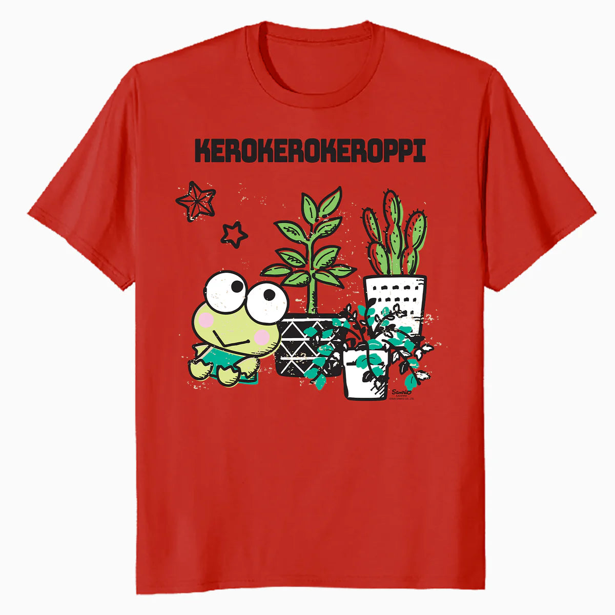 Hello Kitty Kerokerokeroppi Spring Flowers Fun Pose Classic Official Men's T-Shirt
