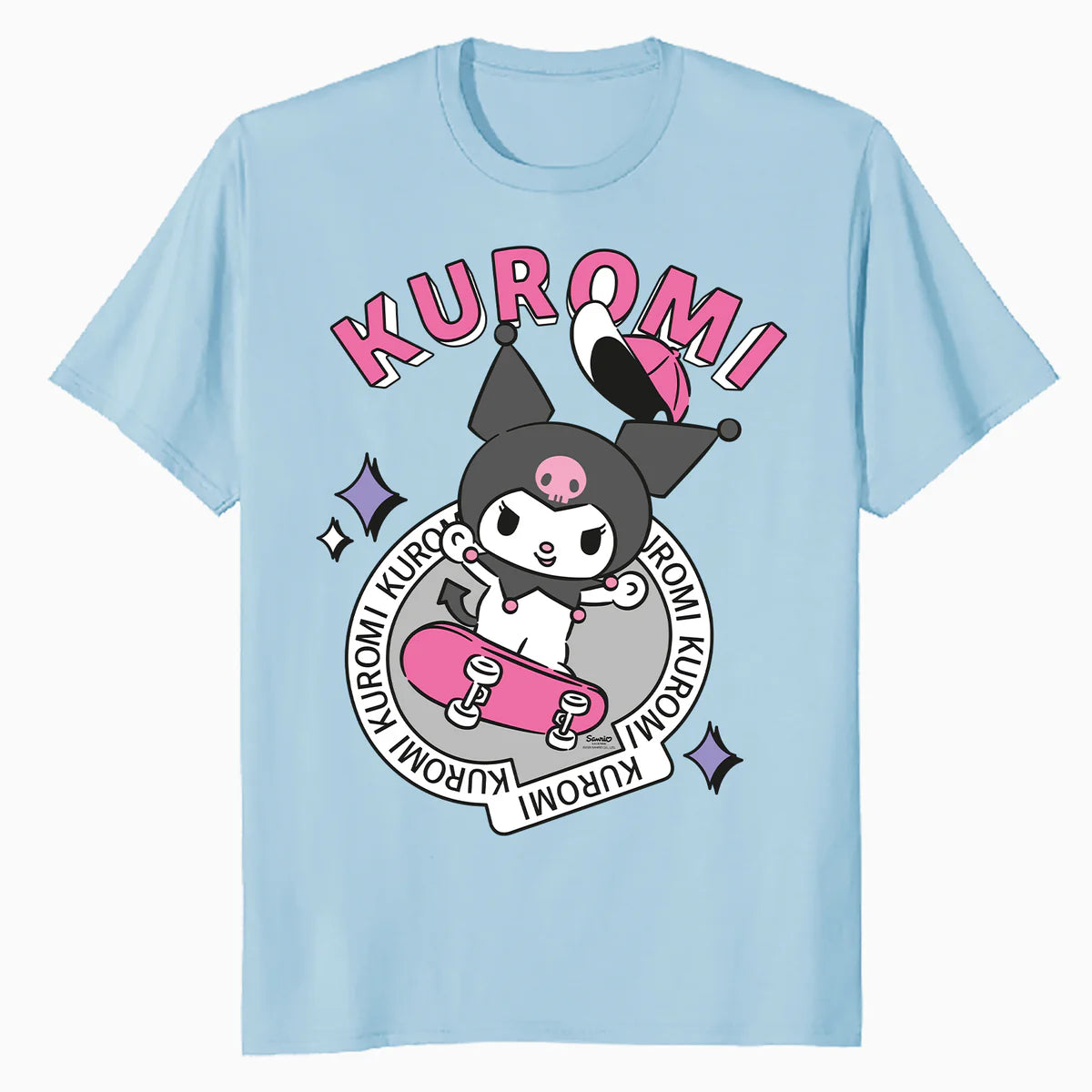 Hello Kitty Kuromi Street Style Skateboard Art Punk Classic Official Men's T-Shirt