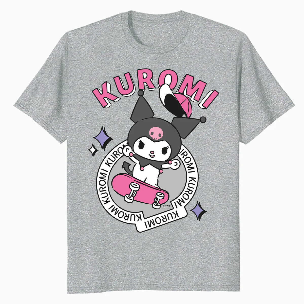 Hello Kitty Kuromi Street Style Skateboard Art Punk Classic Official Men's T-Shirt