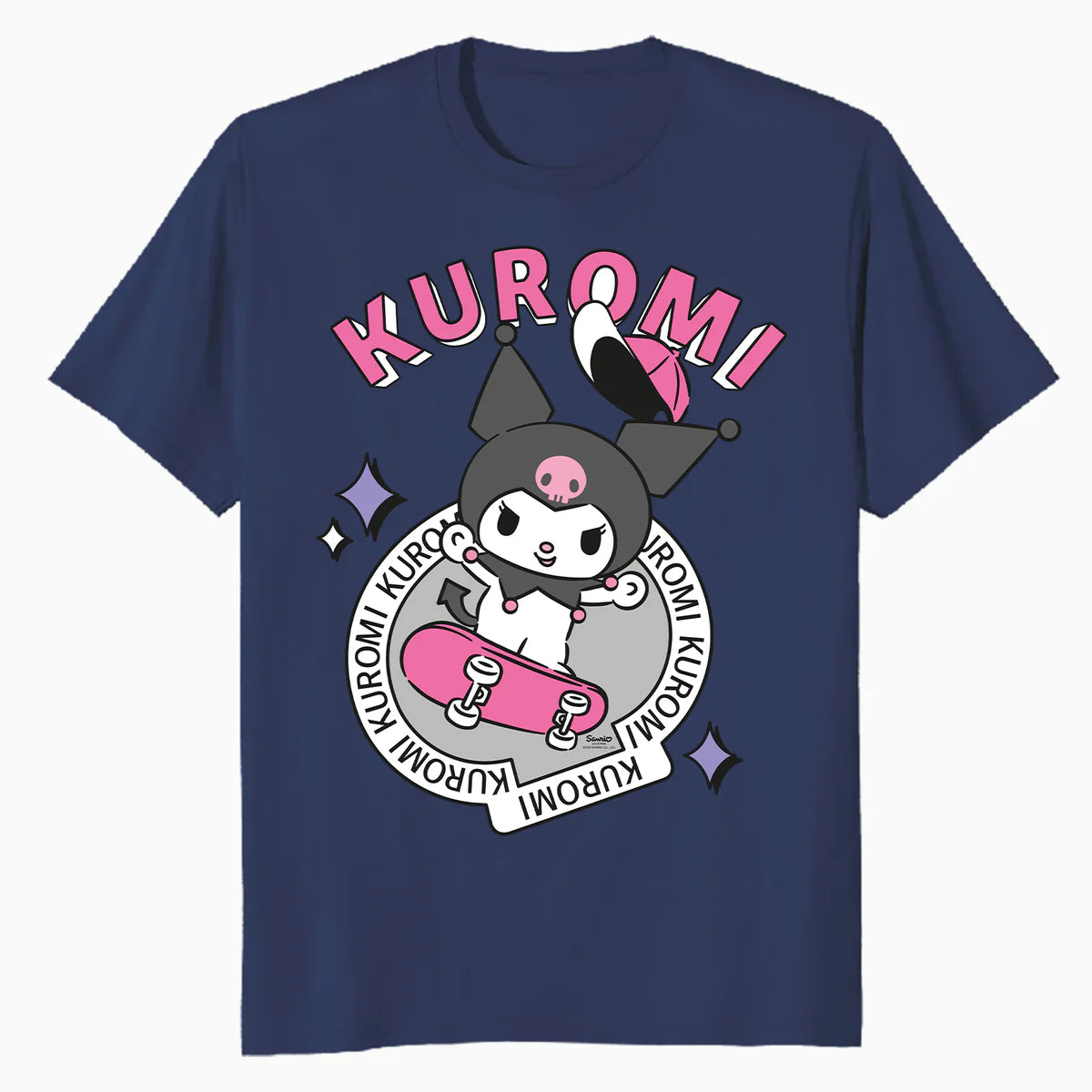 Hello Kitty Kuromi Street Style Skateboard Art Punk Classic Official Men's T-Shirt