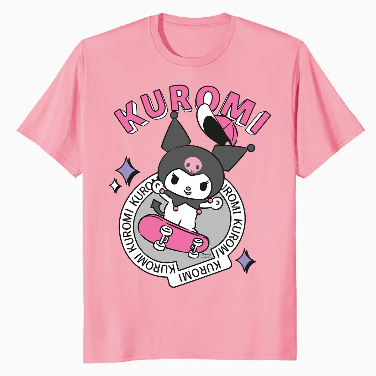 Hello Kitty Kuromi Street Style Skateboard Art Punk Classic Official Men's T-Shirt