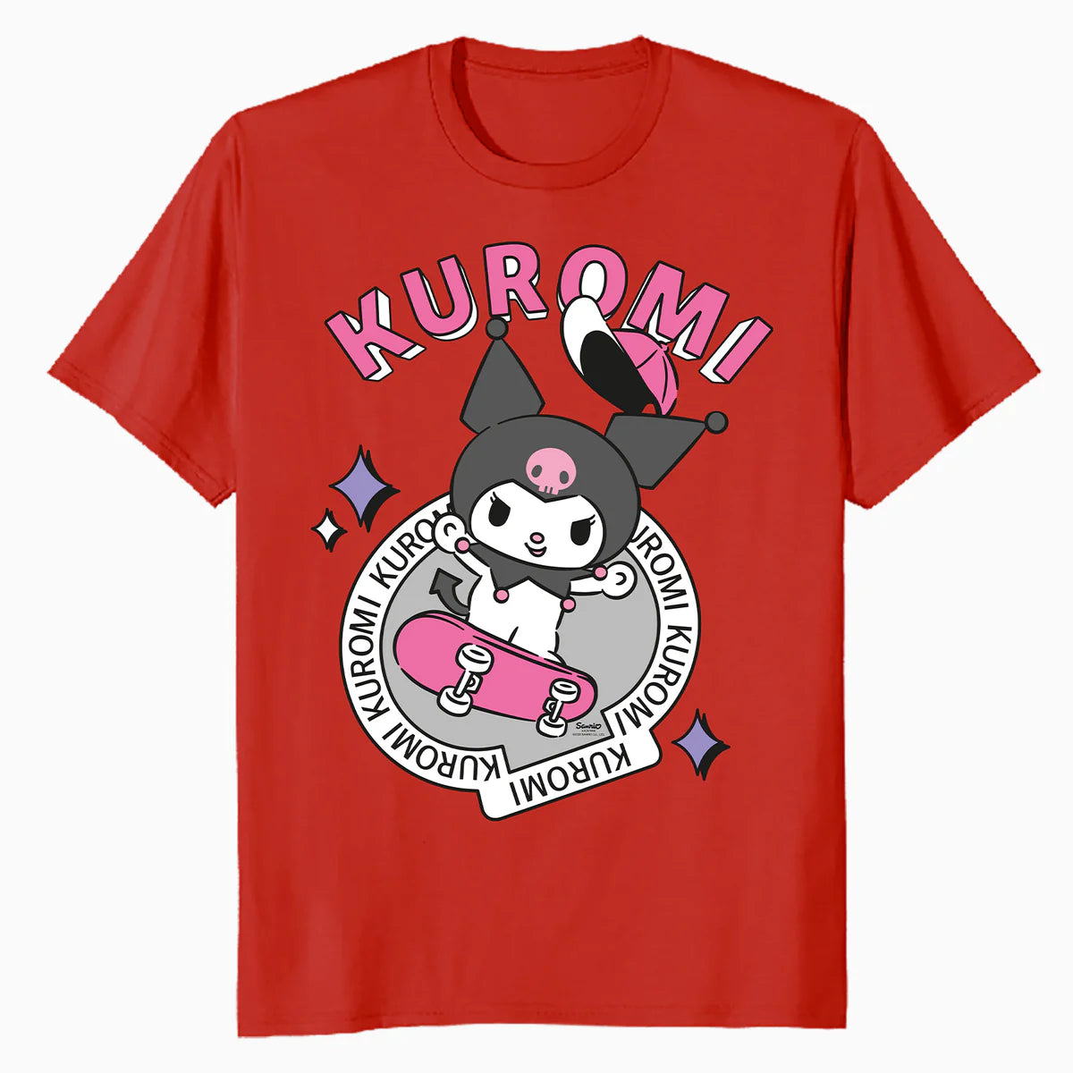 Hello Kitty Kuromi Street Style Skateboard Art Punk Classic Official Men's T-Shirt