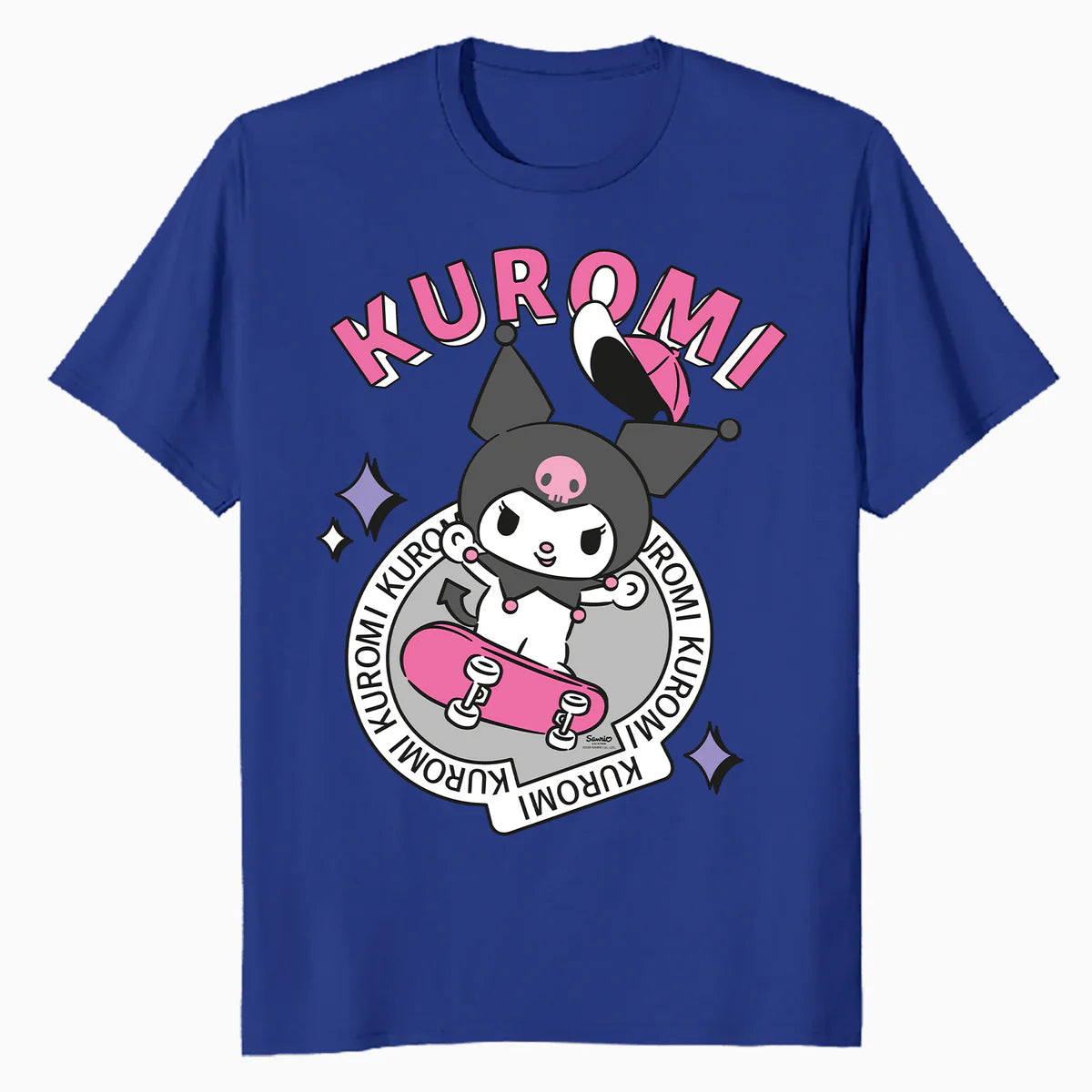 Hello Kitty Kuromi Street Style Skateboard Art Punk Classic Official Men's T-Shirt