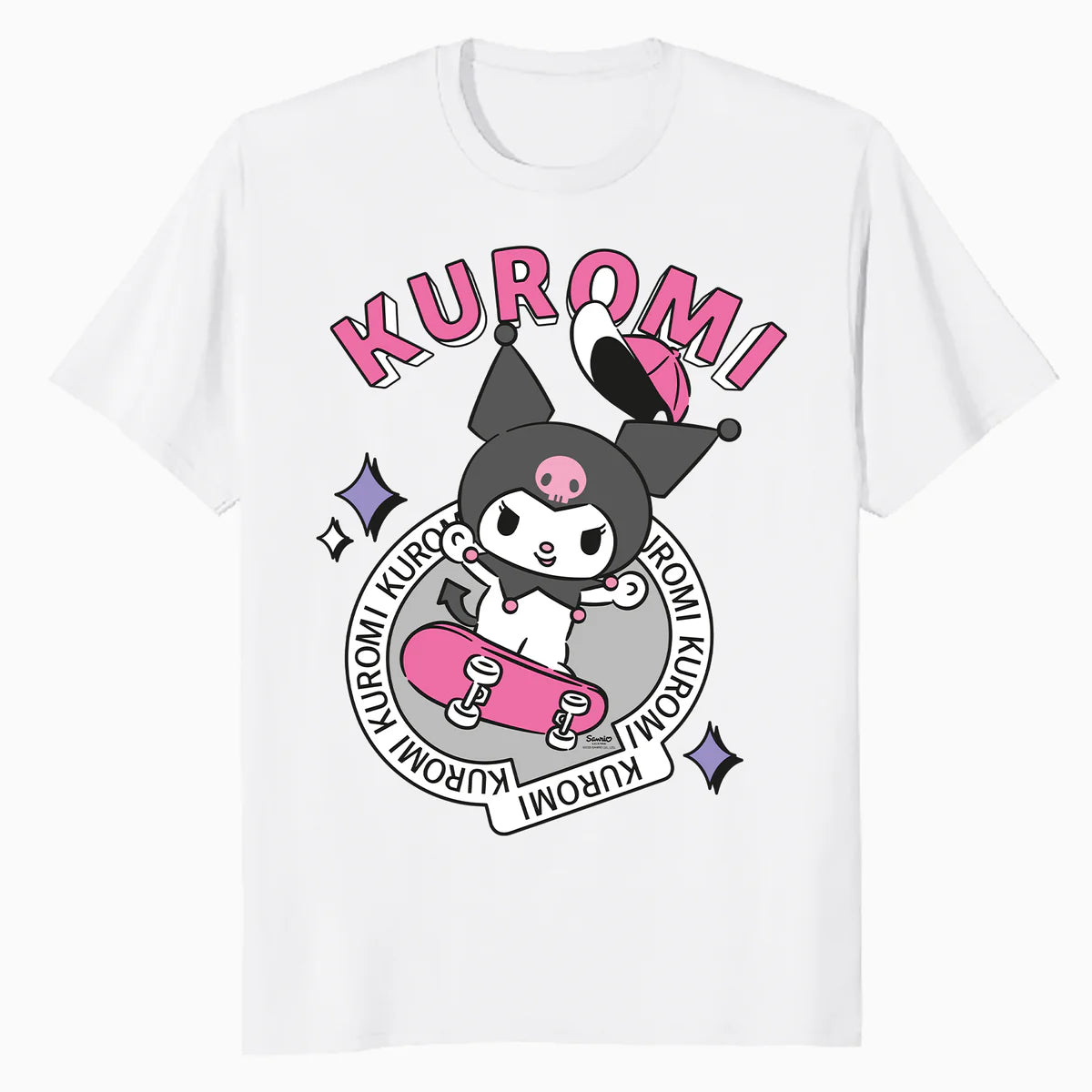Hello Kitty Kuromi Street Style Skateboard Art Punk Classic Official Men's T-Shirt