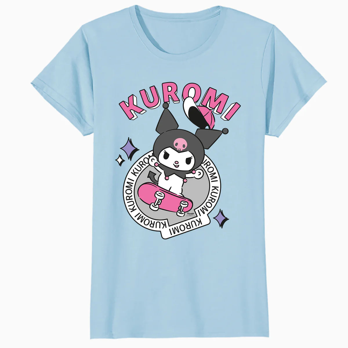 Hello Kitty Kuromi Street Style Skateboard Art Punk Classic Official Women's T-Shirt