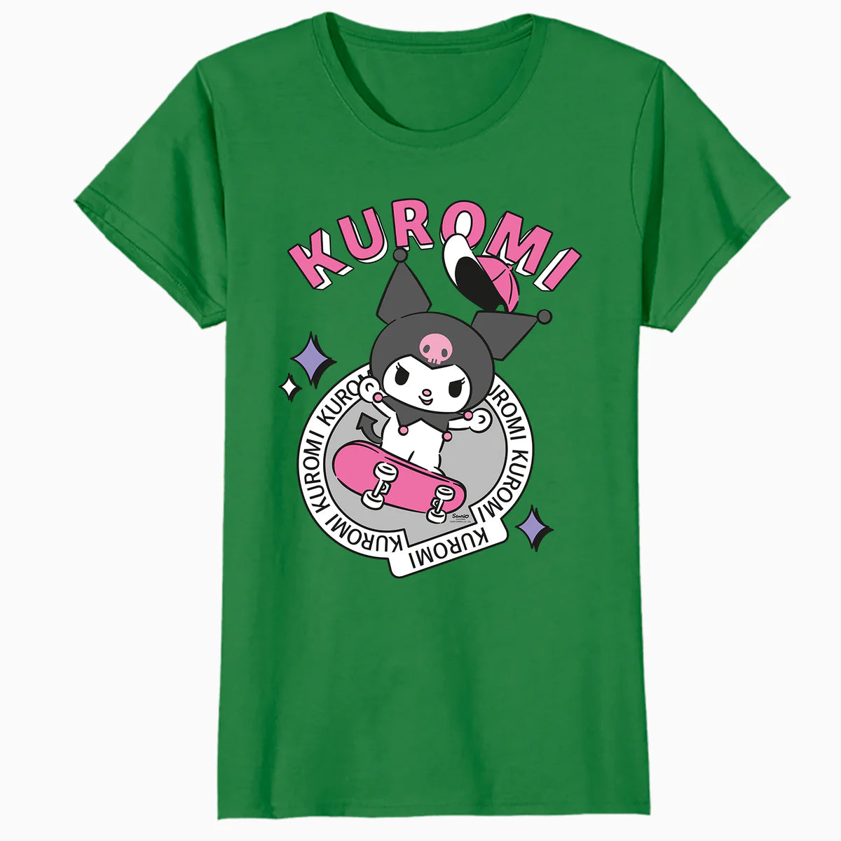 Hello Kitty Kuromi Street Style Skateboard Art Punk Classic Official Women's T-Shirt