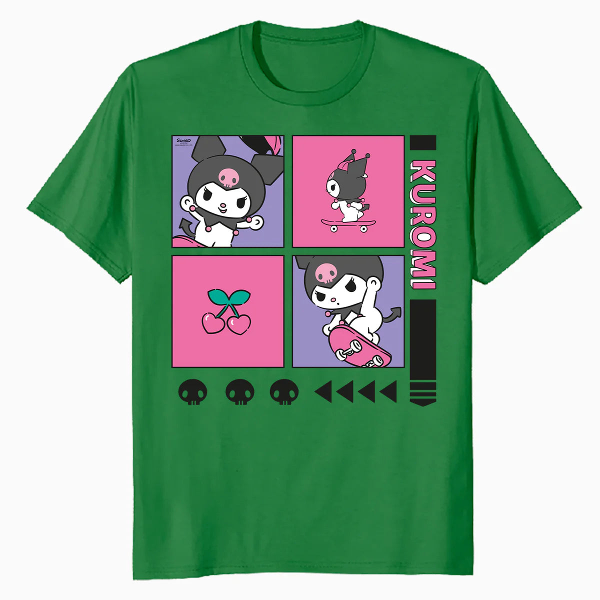 Hello Kitty Kuromi Street Style Skateboard Collage Classic Official Men's T-Shirt