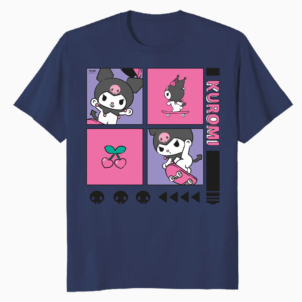 Hello Kitty Kuromi Street Style Skateboard Collage Classic Official Men's T-Shirt