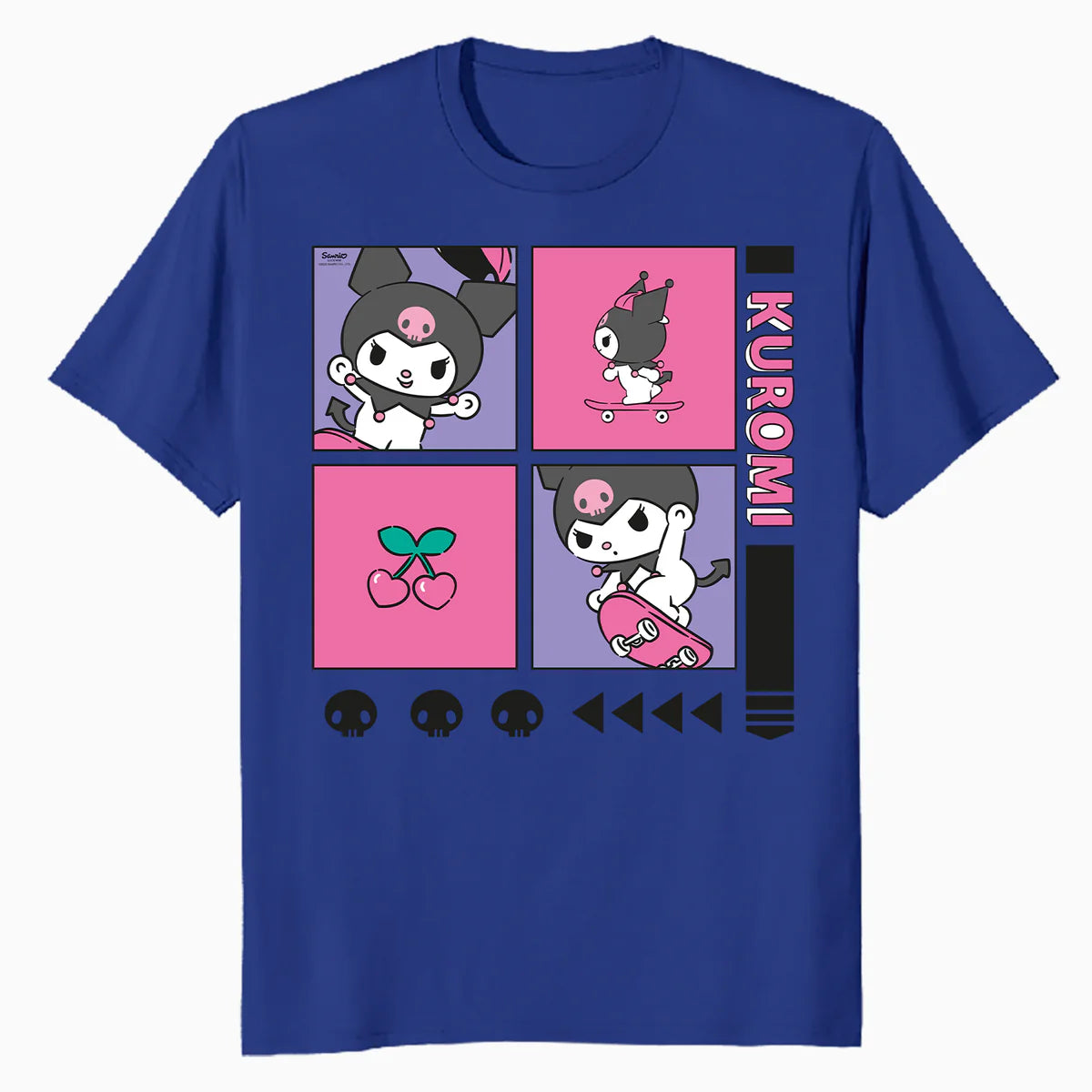 Hello Kitty Kuromi Street Style Skateboard Collage Classic Official Men's T-Shirt