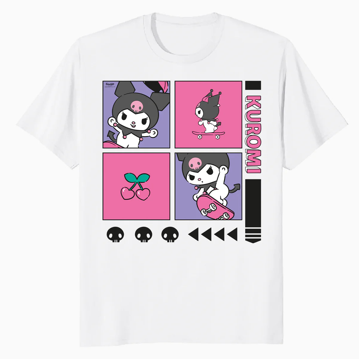 Hello Kitty Kuromi Street Style Skateboard Collage Classic Official Men's T-Shirt
