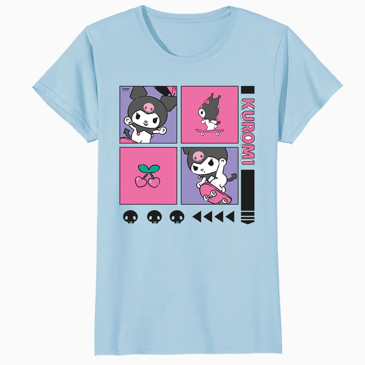 Hello Kitty Kuromi Street Style Skateboard Collage Classic Official Women's T-Shirt