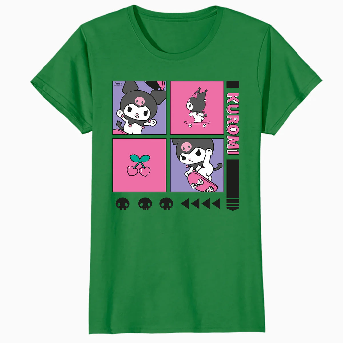 Hello Kitty Kuromi Street Style Skateboard Collage Classic Official Women's T-Shirt