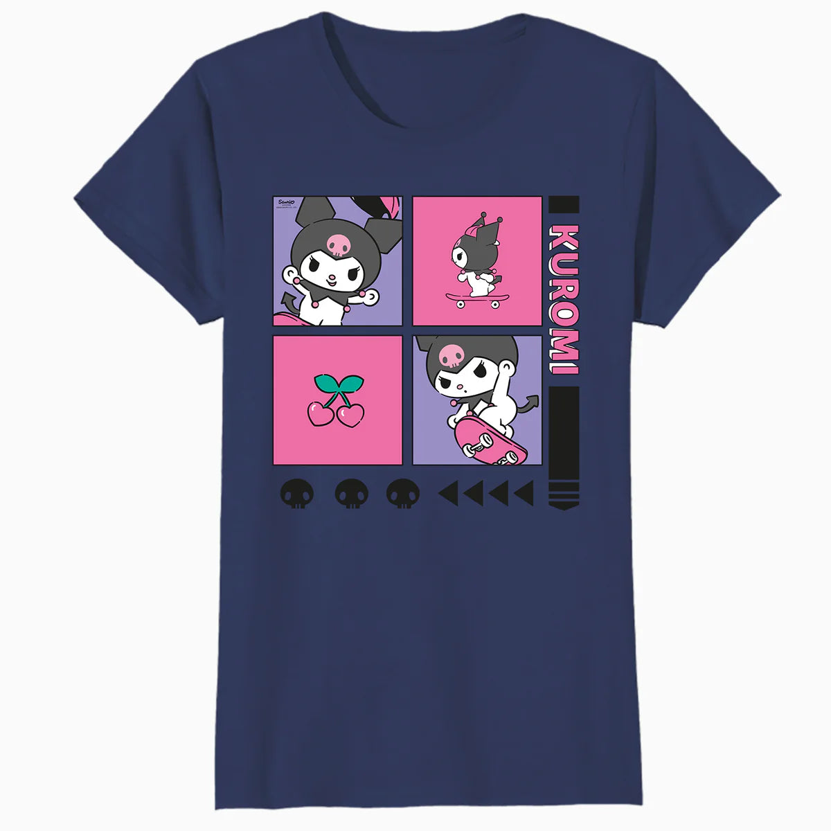 Hello Kitty Kuromi Street Style Skateboard Collage Classic Official Women's T-Shirt