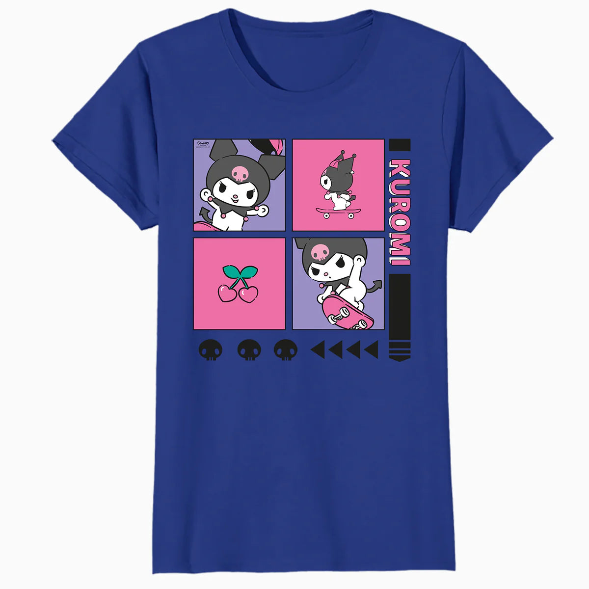 Hello Kitty Kuromi Street Style Skateboard Collage Classic Official Women's T-Shirt