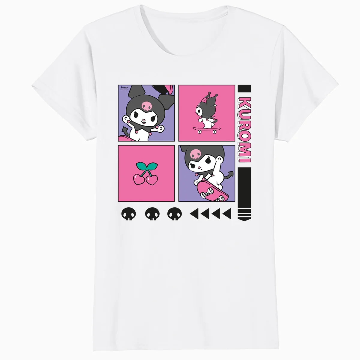 Hello Kitty Kuromi Street Style Skateboard Collage Classic Official Women's T-Shirt