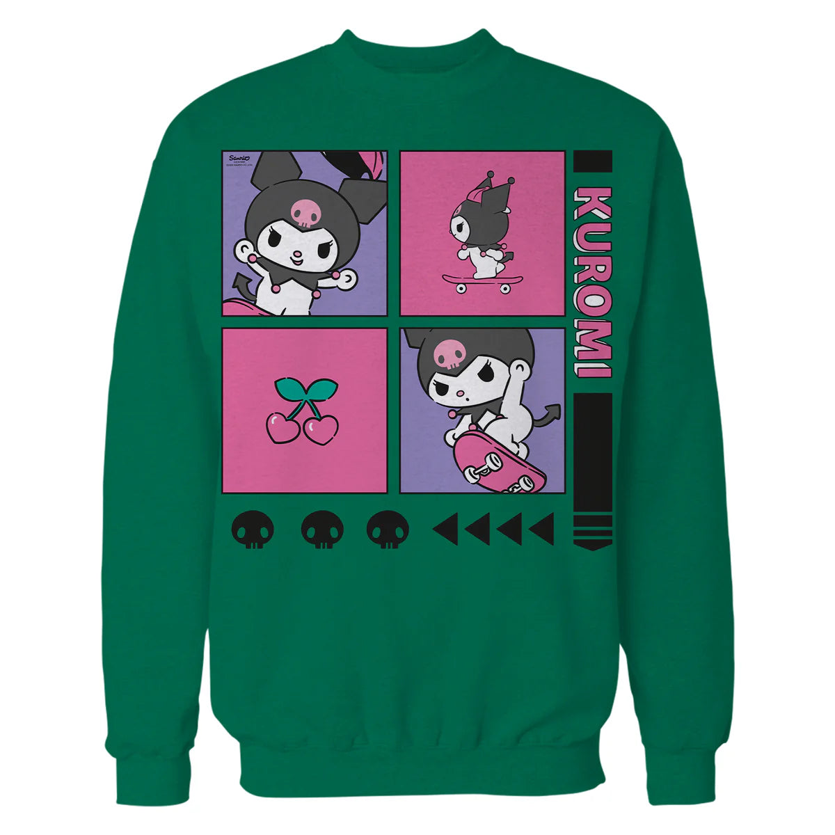 Hello Kitty Kuromi Street Style Skateboard Collage Classic Official Sweatshirt