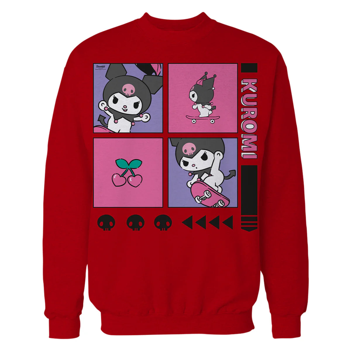 Hello Kitty Kuromi Street Style Skateboard Collage Classic Official Sweatshirt