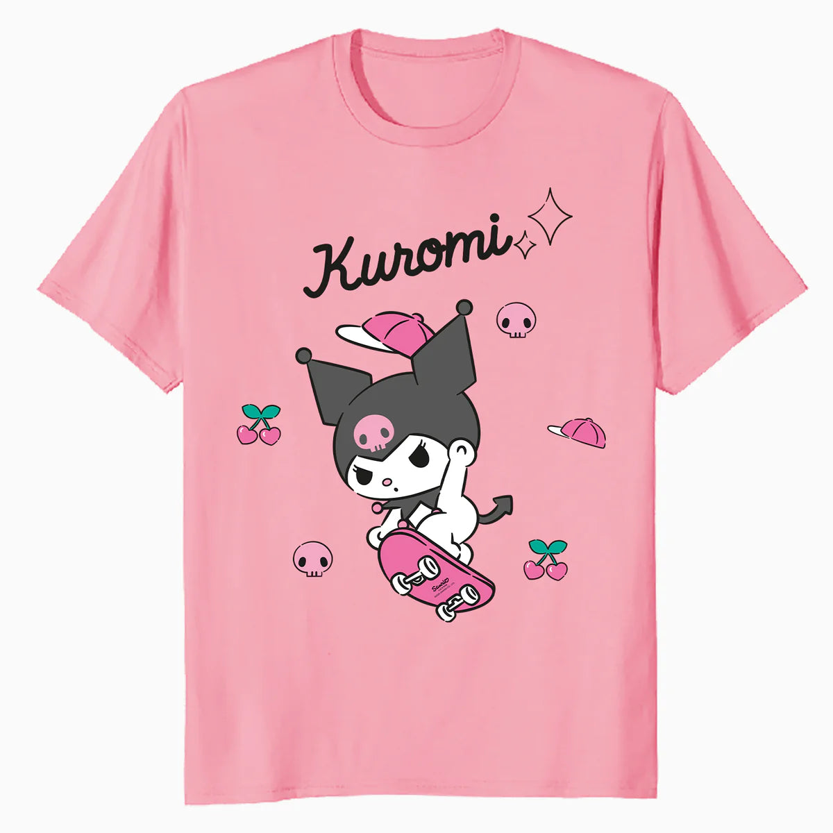 Hello Kitty Kuromi Sweet Skateboard Fun Rock Devil Classic Official Men's T-Shirt