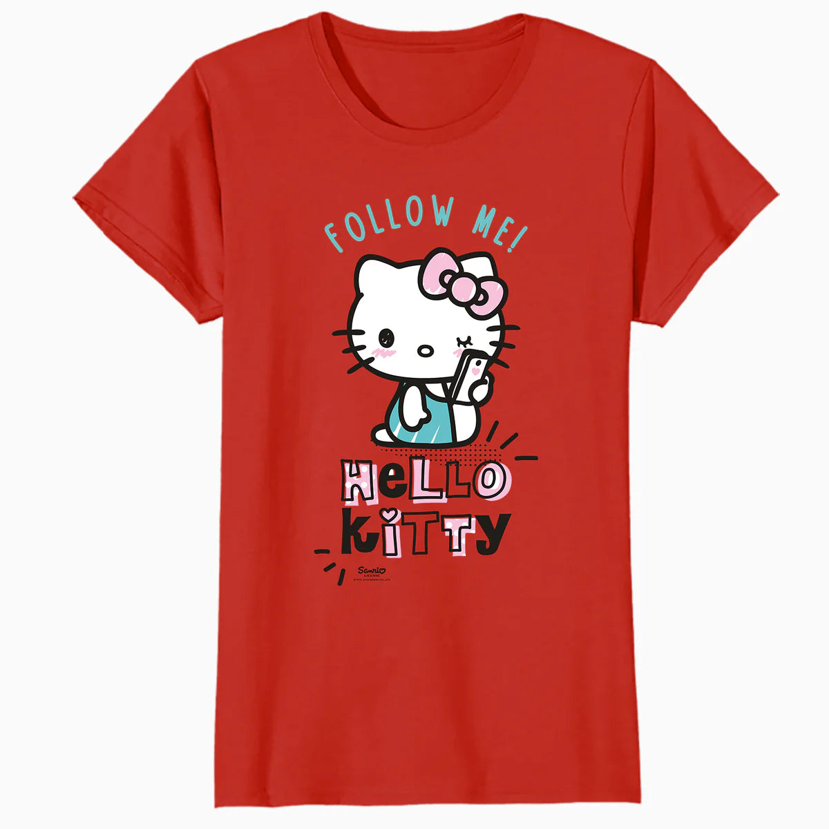 Hello Kitty Like Follow Social Friends Online Click Classic Official Women's SKINNY FIT T-Shirt