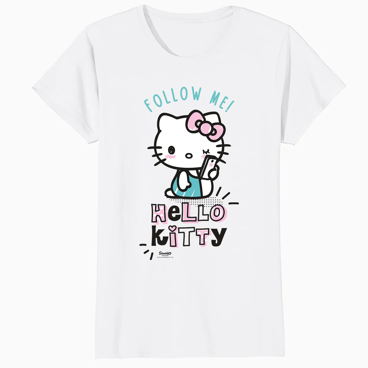 Hello Kitty Like Follow Social Friends Online Click Classic Official Women's SKINNY FIT T-Shirt