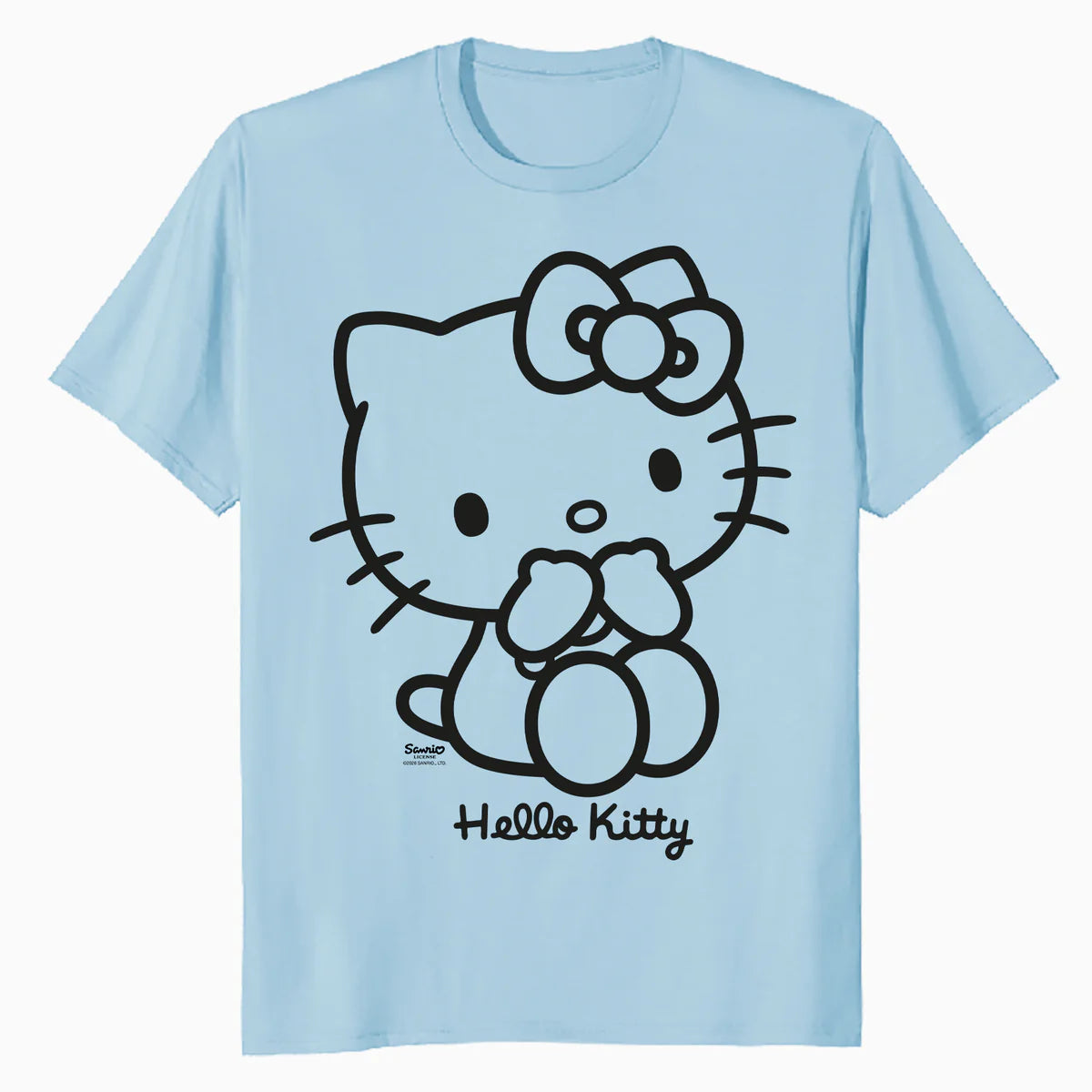 Hello Kitty Outline Sweet Cute Bow XOXO Character Pose Retro Official Men's T-Shirt