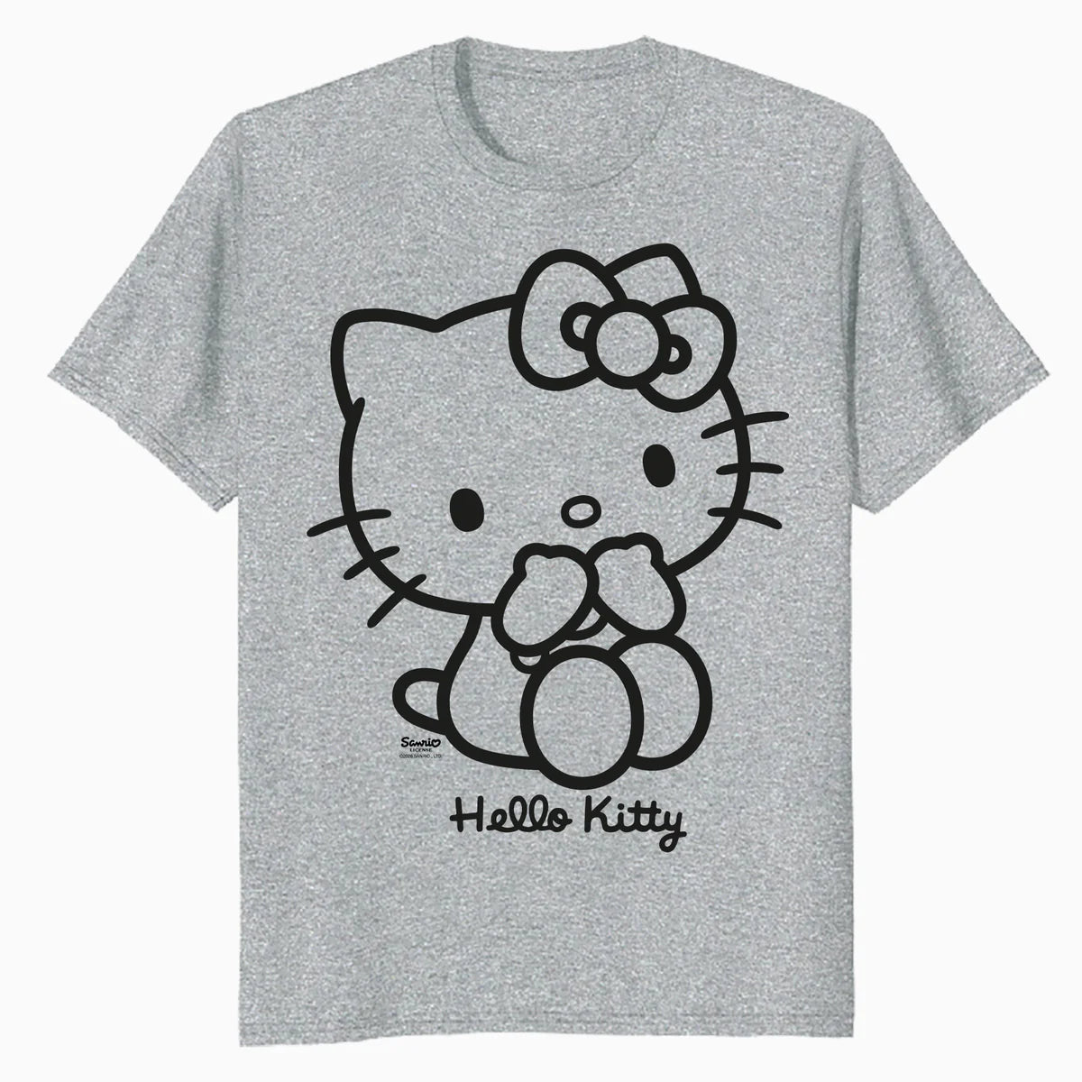 Hello Kitty Outline Sweet Cute Bow XOXO Character Pose Retro Official Men's T-Shirt