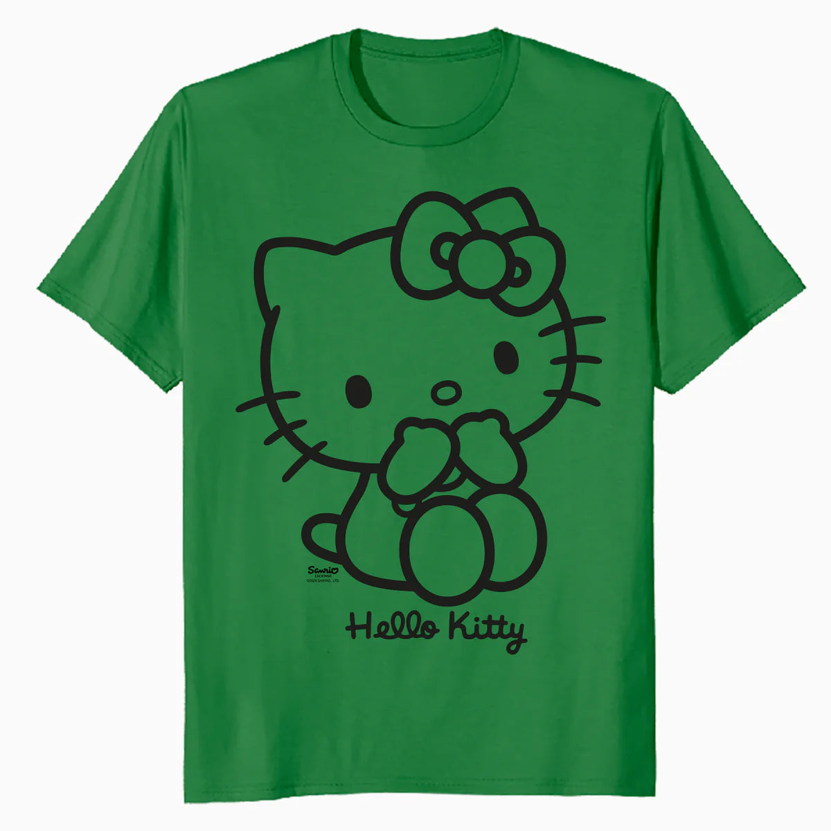 Hello Kitty Outline Sweet Cute Bow XOXO Character Pose Retro Official Men's T-Shirt