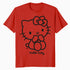 Hello Kitty Outline Sweet Cute Bow XOXO Character Pose Retro Official Men's T-Shirt