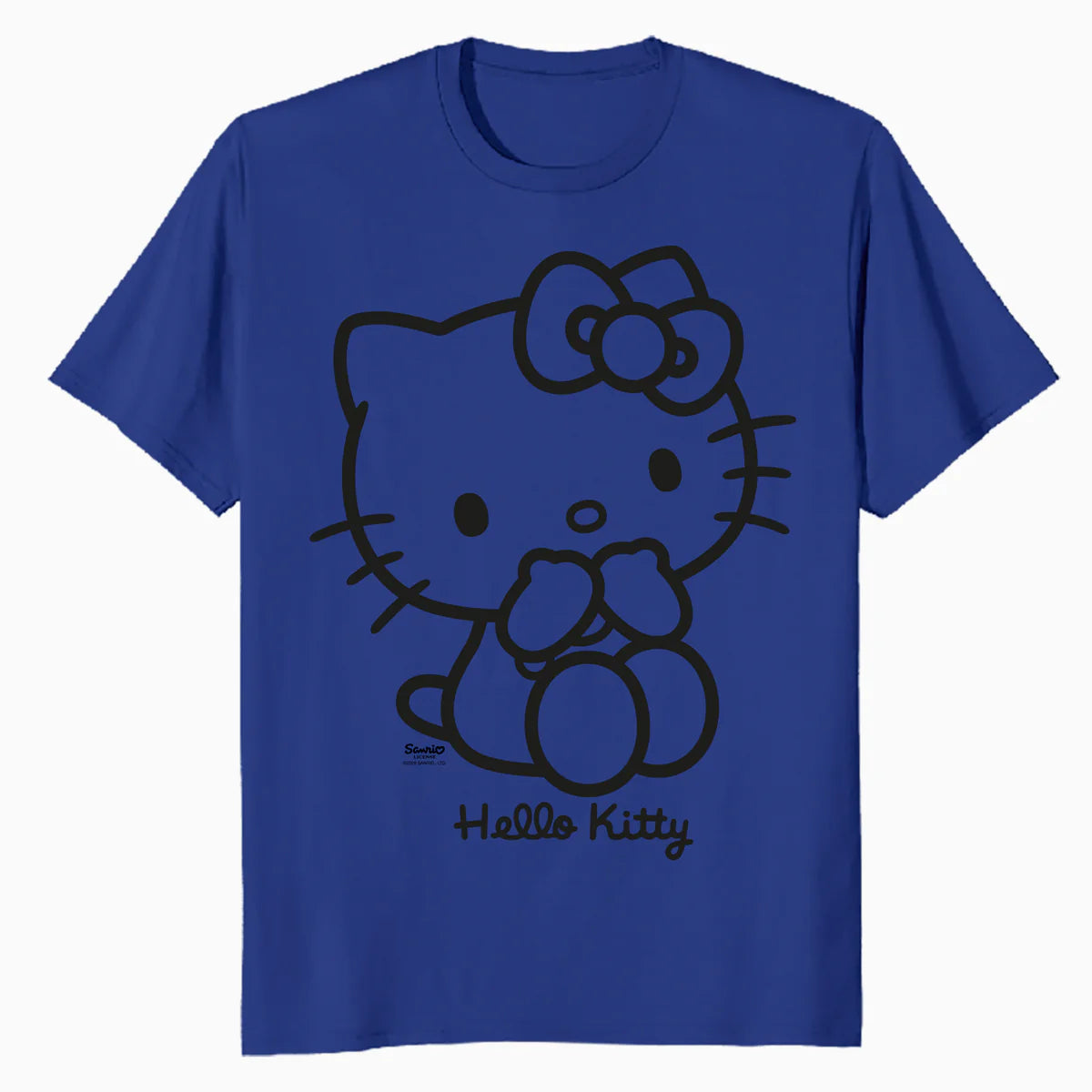 Hello Kitty Outline Sweet Cute Bow XOXO Character Pose Retro Official Men's T-Shirt