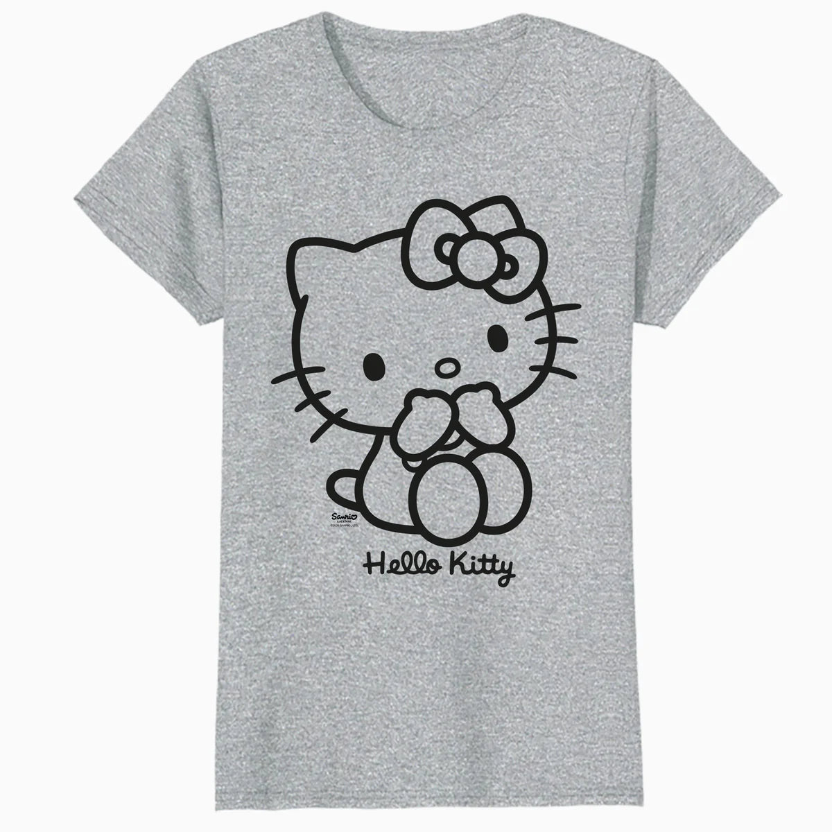 Hello Kitty Outline Sweet Cute Bow XOXO Character Pose Retro Official Women's T-Shirt