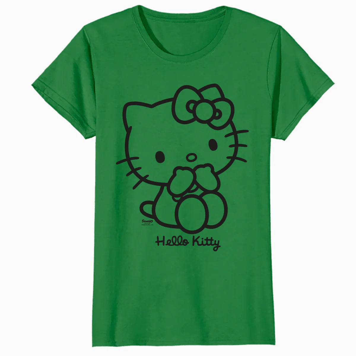 Hello Kitty Outline Sweet Cute Bow XOXO Character Pose Retro Official Women's T-Shirt