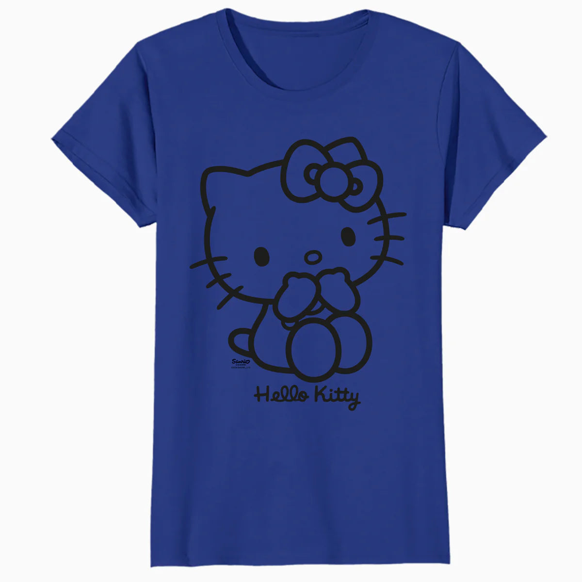 Hello Kitty Outline Sweet Cute Bow XOXO Character Pose Retro Official Women's T-Shirt