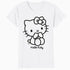 Hello Kitty Outline Sweet Cute Bow XOXO Character Pose Retro Official Women's T-Shirt