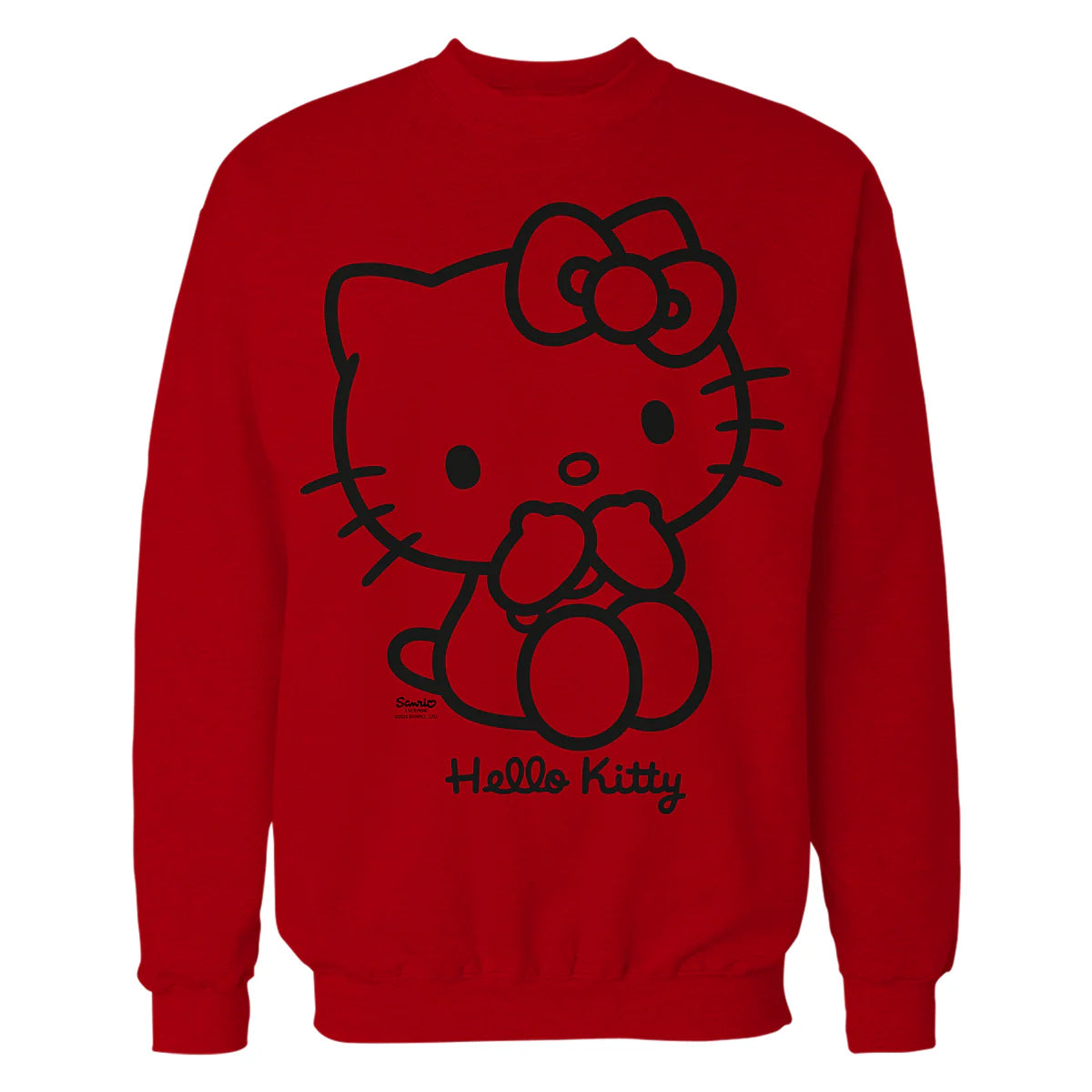 Hello Kitty Outline Sweet Cute Bow XOXO Character Pose Retro Official Sweatshirt