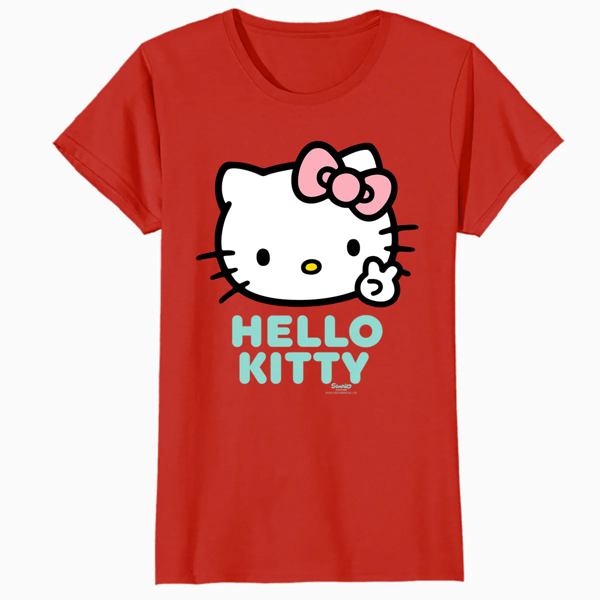 Hello Kitty Peace Love XOXO Sweet Friendship Pose Classic Official Women's SKINNY FIT T-Shirt