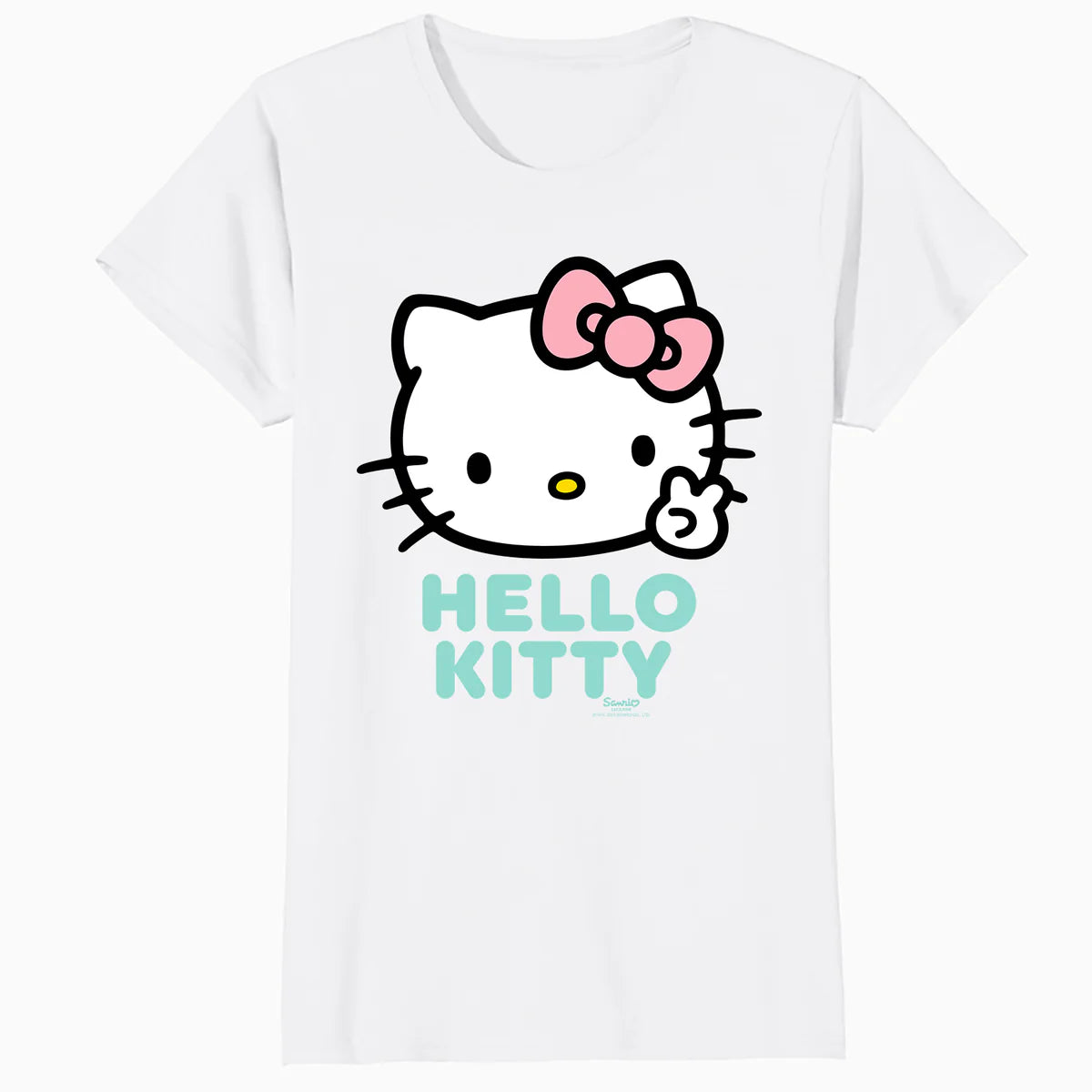 Hello Kitty Peace Love XOXO Sweet Friendship Pose Classic Official Women's SKINNY FIT T-Shirt