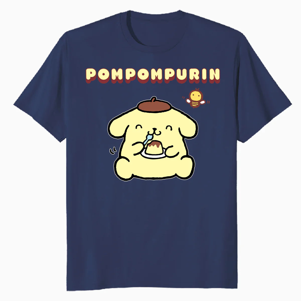 Hello Kitty Pompompurin Pose Sweet Yummy Food Classic Logo Official Men's T-Shirt