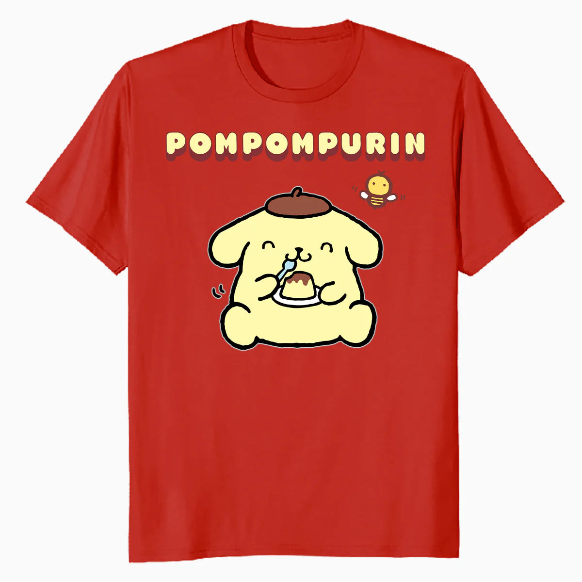 Hello Kitty Pompompurin Pose Sweet Yummy Food Classic Logo Official Men's T-Shirt
