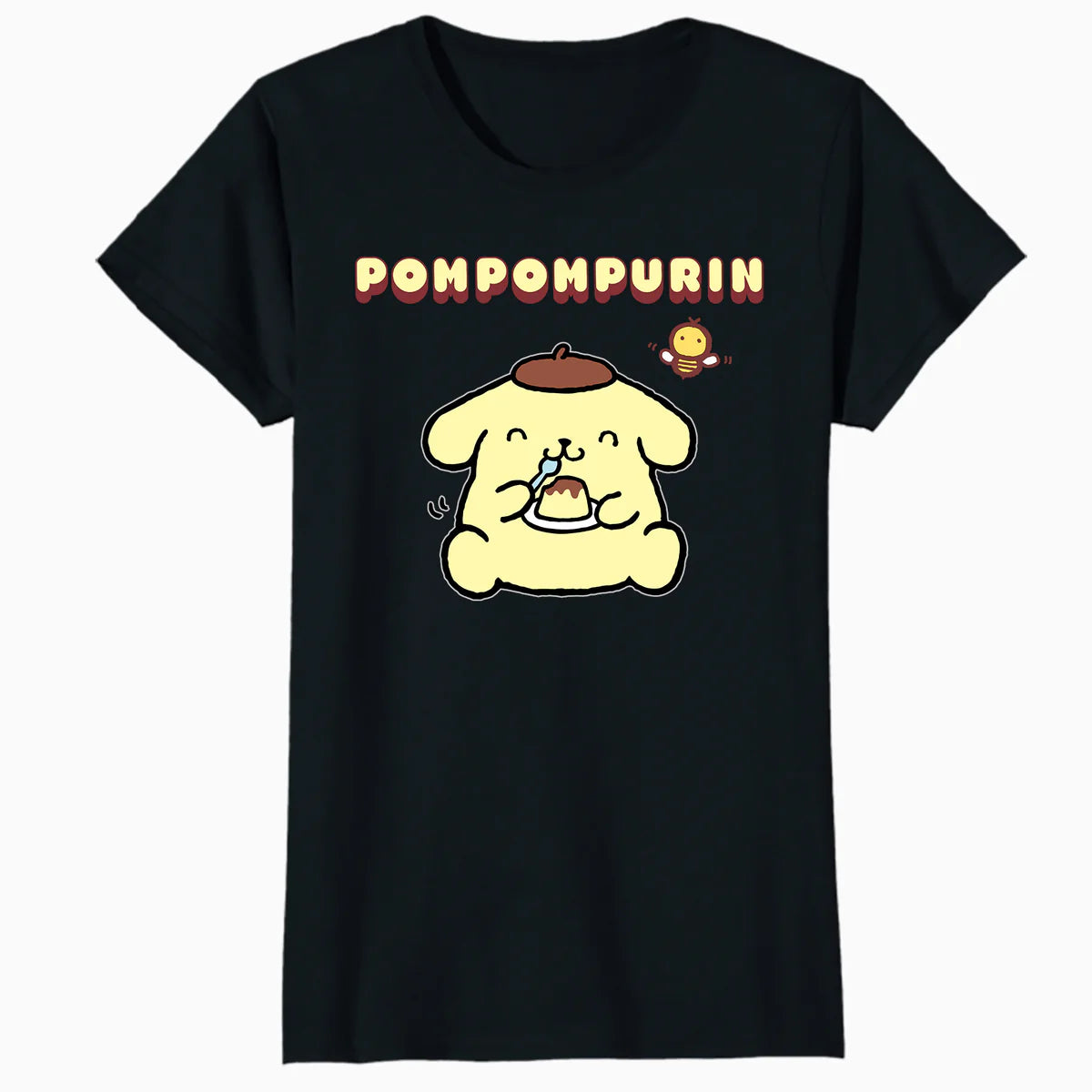 Hello Kitty Pompompurin Pose Sweet Yummy Food Classic Logo Official Women's T-Shirt