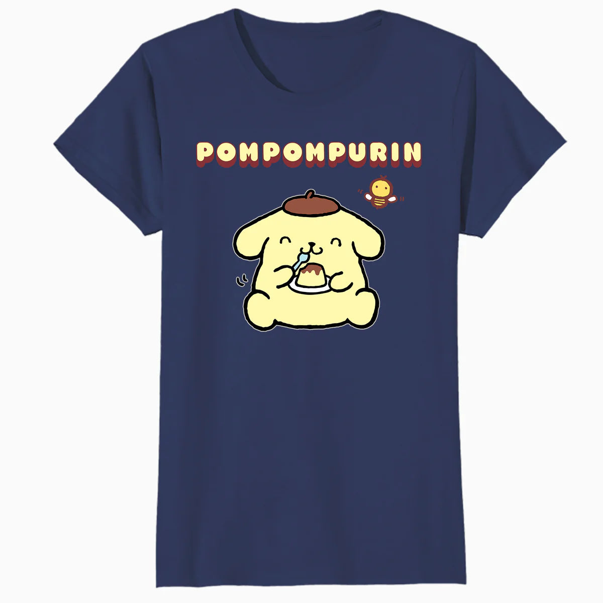 Hello Kitty Pompompurin Pose Sweet Yummy Food Classic Logo Official Women's T-Shirt