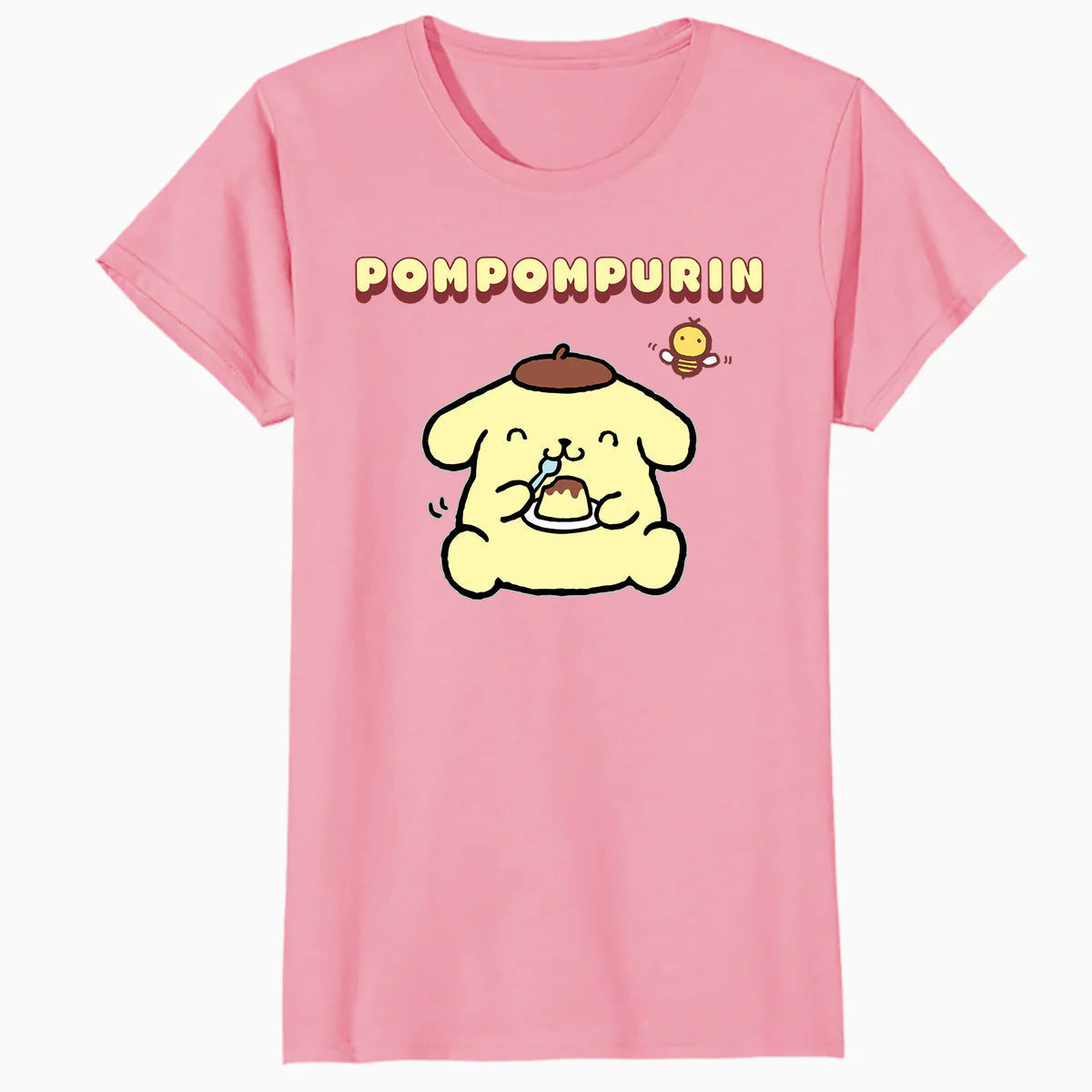 Hello Kitty Pompompurin Pose Sweet Yummy Food Classic Logo Official Women's T-Shirt