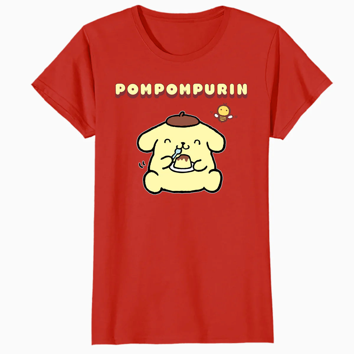 Hello Kitty Pompompurin Pose Sweet Yummy Food Classic Logo Official Women's T-Shirt