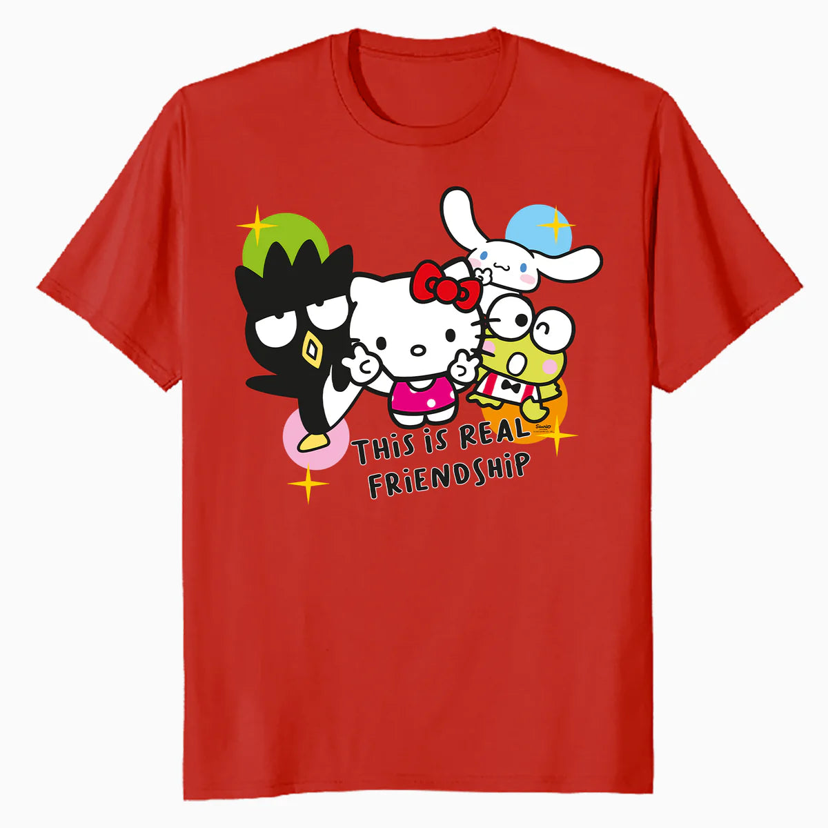 Hello Kitty Real Friendship Peace Love Sweet Team Classic Official Men's T-Shirt