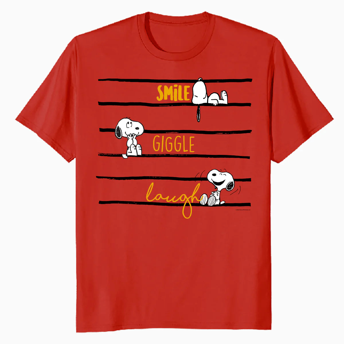 Peanuts Snoopy Woodstock Smile Giggle Laugh Fun Lol Classic Official Men's T-Shirt